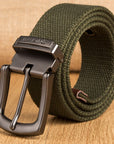 Men's Outdoor Buckle Thick Woven Canvas Belt