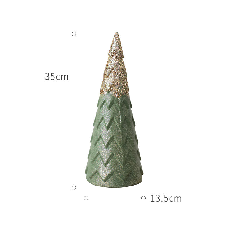 Nordic Morandi Gray-green Mini Christmas Tree Desktop Decorations Christmas Scene Decorations