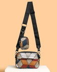 Retro Fashion Stitching Contrast Color Small Square Bag