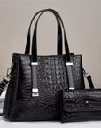 Women's Fashion Crocodile Pattern Large Capacity Combination Bags