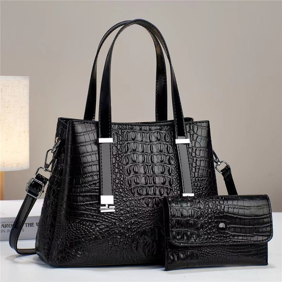 Women's Fashion Crocodile Pattern Large Capacity Combination Bags