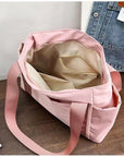 New Japanese Style Solid Color Tote Bag Shoulder Bag Casual Simple Canvas Handbag