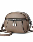 Solid Color Small Round Bag Fashion Multi-pocket Large Capacity Shoulder Crossbody Bags For Women Handbags