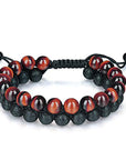 Tiger Eye Couple Bracelets Matte Black Agate Beads Bracelet