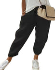 Women's Fashion Cotton Linen Solid Color Casual Pants