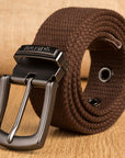 Men's Outdoor Buckle Thick Woven Canvas Belt