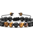 Tiger Eye Couple Bracelets Matte Black Agate Beads Bracelet