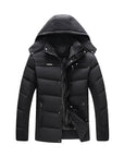 Men's Winter Solid Color Hooded Plush Warm Cotton Jacket