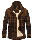 Winter Jacket Men Thicken Warm Fleece Jackets Coats Pure Cotton Plaid Jacket Military Clothes