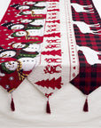 Christmas Elk Snowman Table Runner Merry Christmas Decorations