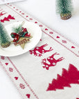 Christmas Elk Snowman Table Runner Merry Christmas Decorations