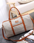 Striped travel bag