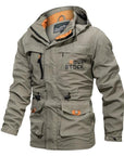 Cross-border AliExpress jacket men's mid-length casual outdoor hooded plus size jacket men's jacket spring and autumn