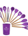 Silicone Kitchenware With Wooden Handle