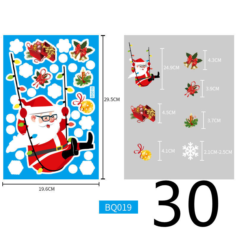 Christmas Decorations Glass Electrostatic Stickers