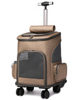 Portable Folding Trolley Pet Backpack Traveling Cat Backpack With Universal Wheel Trolley Pet Bag