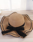 Summer Sun Hat Women Straw Hats Sunshade Panama  Fashion Bow Beach Hat Foldable Travel Caps