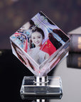 Pictures Frame Square Shaped Rotating Crystal Printing Photo Album Glass Wedding Souvenir Birthday Gifts