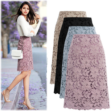 All-match Western Style Lace Skirt Bag Hip Skirt