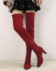 Over-the-knee Boots High Heel Pointed-toe Frosted