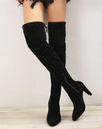 Over-the-knee Boots High Heel Pointed-toe Frosted