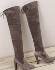 Over-the-knee Boots High Heel Pointed-toe Frosted