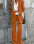 Women's Fashion Casual Solid Color Coat Trousers Suit