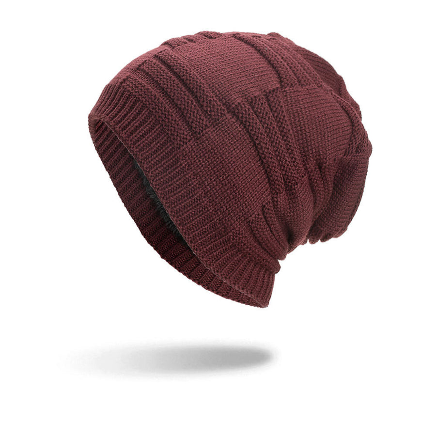 Fleece Three Stripes Knitted Beanie Hat