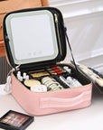 Portable LED Makeup Storage Bag With Mirror