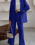 Women's Fashion Casual Solid Color Coat Trousers Suit