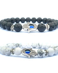 Bergamot evil eye stone bracelet