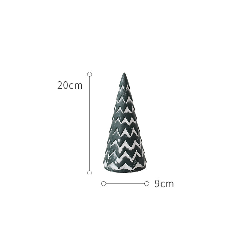 Nordic Morandi Gray-green Mini Christmas Tree Desktop Decorations Christmas Scene Decorations