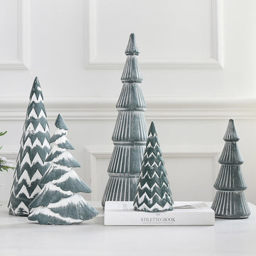 Nordic Morandi Gray-green Mini Christmas Tree Desktop Decorations Christmas Scene Decorations