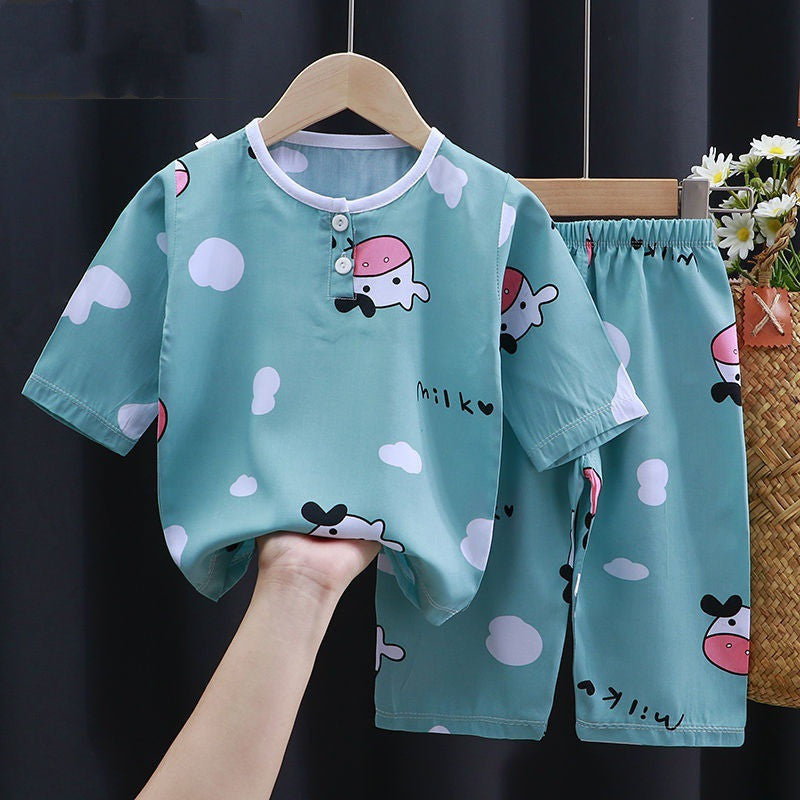 Summer Clothes Cotton Silk Air-conditioning Clothes Baby Clothes