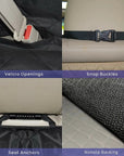 Seat Cover Rear Back Car Pet Dog Travel Waterproof Bench Protector Luxury -Black