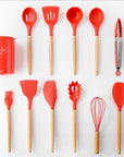 Silicone Kitchenware With Wooden Handle