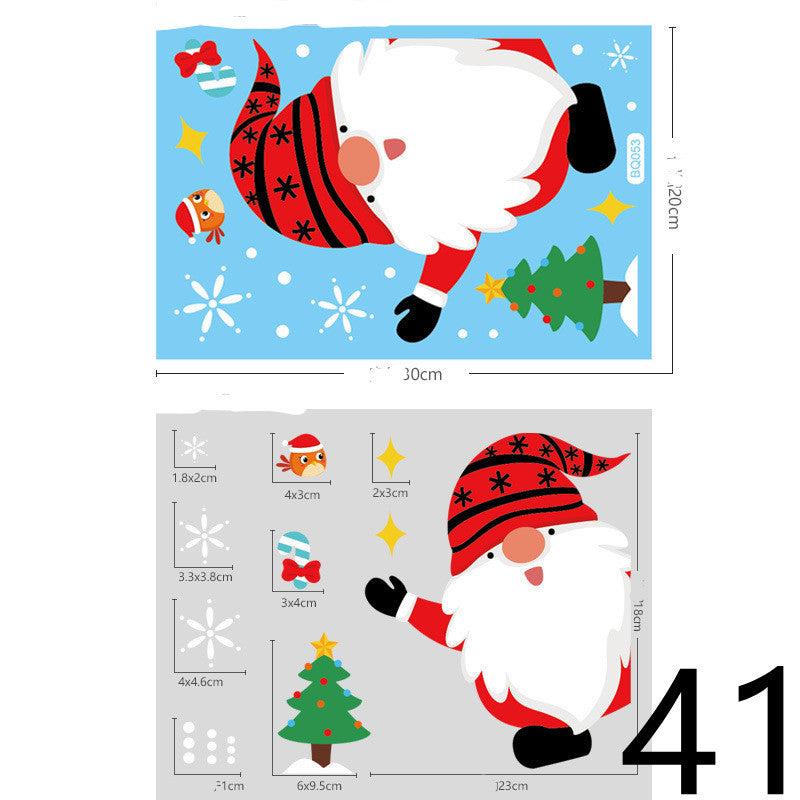 Christmas Decorations Glass Electrostatic Stickers