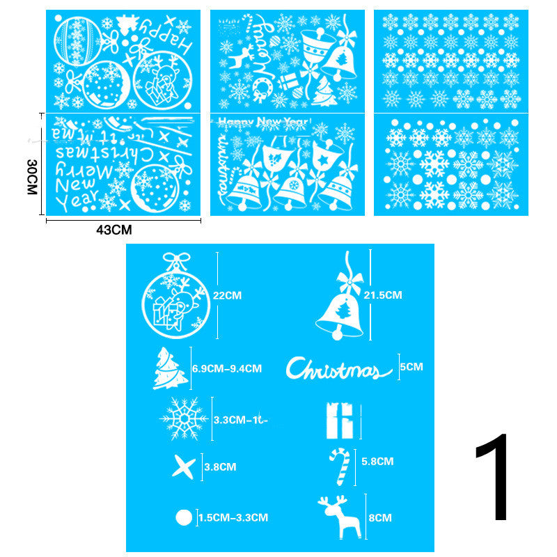 Christmas Decorations Glass Electrostatic Stickers