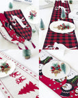 Christmas Elk Snowman Table Runner Merry Christmas Decorations