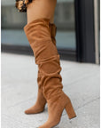 Fall Winter Fashion High Heel Pointed Toe Suede Women's Over-the-knee Boots