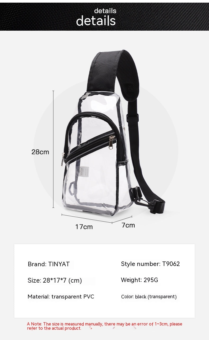 Men's PVC Waterproof Transparent Chest Bag