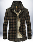 Winter Jacket Men Thicken Warm Fleece Jackets Coats Pure Cotton Plaid Jacket Military Clothes