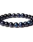 Of 8mm Semi-precious Stone Blue Tiger Stone Handmade Jewelry Couple Bracelet