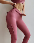 High Waist Leggings with Pockets Workout Gym Legging Scrunch Butt Yoga Pants