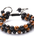 Tiger Eye Couple Bracelets Matte Black Agate Beads Bracelet