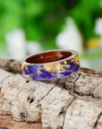 Handmade DIY romantic dry flower Real wood resin ring gold / silver paper inside ring women wedding party ring gifts for the lover