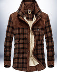 Winter Jacket Men Thicken Warm Fleece Jackets Coats Pure Cotton Plaid Jacket Military Clothes