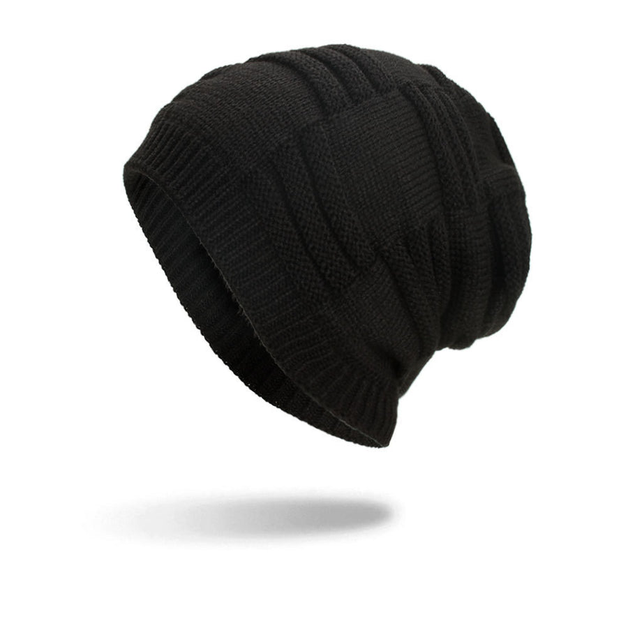 Fleece Three Stripes Knitted Beanie Hat