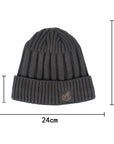 Velvet Short Cuffed Pullover Knitted Beanie Hat