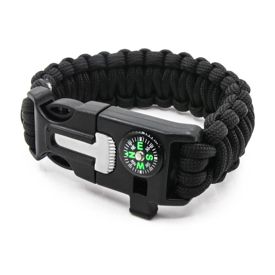 Emergency Paracord Bracelets, Survival Bracelet With Embedded Compass Whistle Survival Fire Starter Scraper Accessories, Suit For Hiking, Camping, Fishing And Hunting